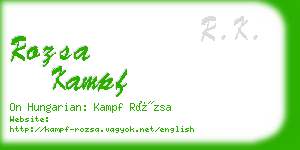 rozsa kampf business card